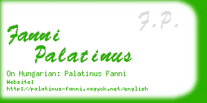 fanni palatinus business card